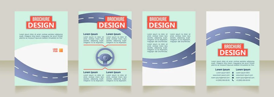 Driver training school blank brochure design Stock Illustration