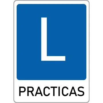 Driver training sign. A rectangle with a blue background. Stock Illustration