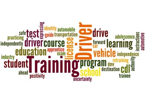 Driver Training, word cloud concept Stock Illustration