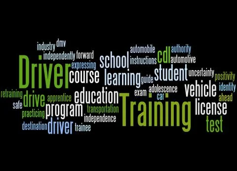 Driver Training, word cloud concept Stock Illustration