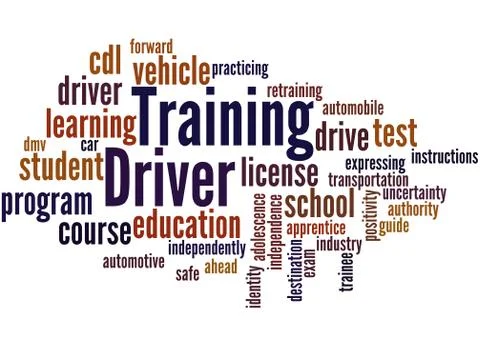 Driver Training, word cloud concept Stock Illustration