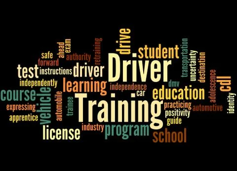 Driver Training, word cloud concept 스톡 일러스트