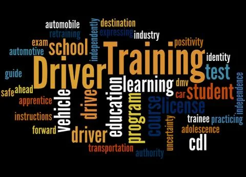 Driver Training, word cloud concept Stock Illustration