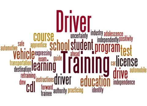 Driver Training, word cloud concept 스톡 일러스트