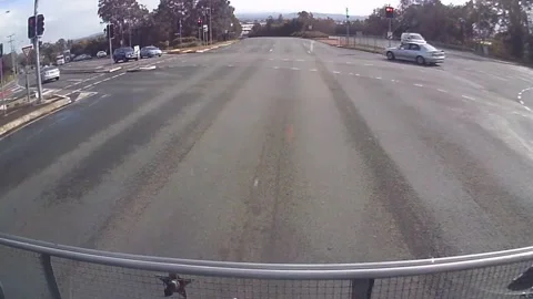 Driver Tries Drifting at the Wrong Time - 13 Jun 2016 Stock Footage 205308414