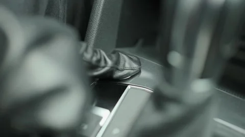 A driver tries to start the car by pressing the Engine Start button. Stock Footage 300710489