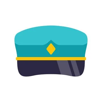 Driver uniform cap with yellow stripe design Stock Illustration
