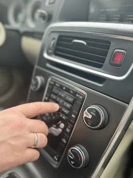 Driver Using Car Navigation System Stock Photos