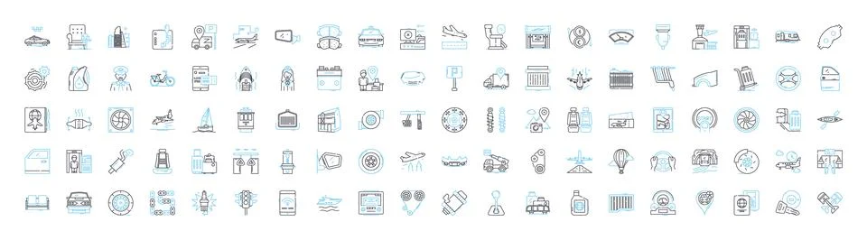 Driver vector line icons set. Driver, Chauffeur, Courier, Pilot, Operator イラスト素材