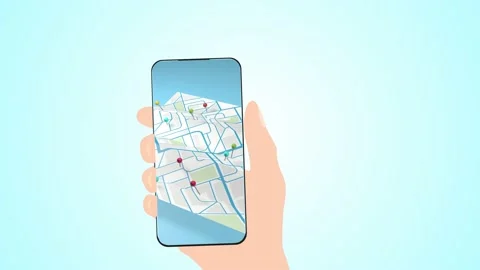 The driver of a vehicle using the GPS of his smartphone to navigate in his car Stock-Footage 235661913