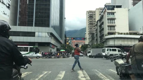 Driver view of intersection on Miranda Avenue Stock Footage 170677113