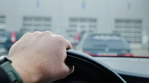 Driver Waiting For Vehicle Inspection At Technical Testing Station Queue Stock Footage 336641876