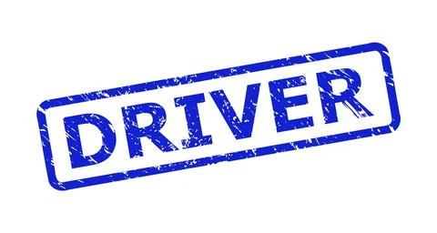 DRIVER Watermark with Corroded Texture and Rounded Rectangle Frame Stock Illustration