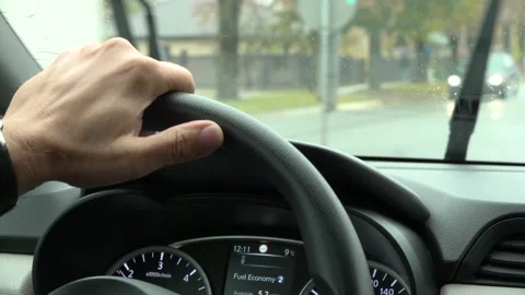 Driver at the wheel of a car Stock Footage 163860983