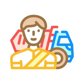 Driver worker color icon vector illustration Stock Illustration