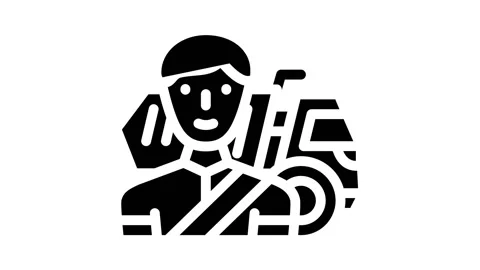 Driver worker glyph icon animation 스톡 동영상 156662917