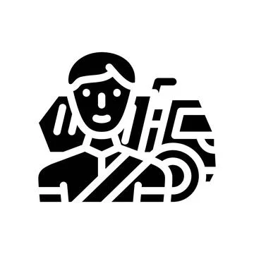 Driver worker glyph icon vector illustration black Stock Illustration