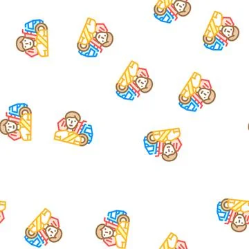 Driver worker vector seamless pattern Stock Illustration