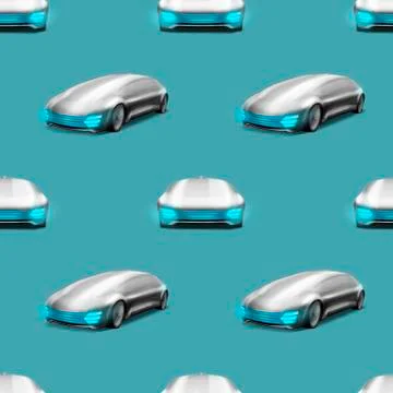 Driverless Autonomous Self driving bus. Driverless electric future car transp Stock Illustration