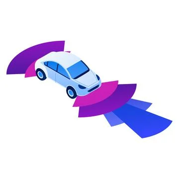 Driverless car icon, isometric style Illustrazione stock