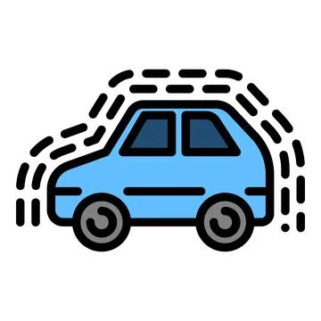Driverless car icon, outline style Stock Illustration
