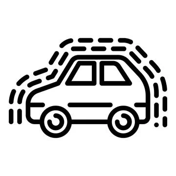 Driverless car icon, outline style Stock Illustration