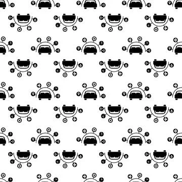 Driverless car pattern seamless vector Stock Illustration