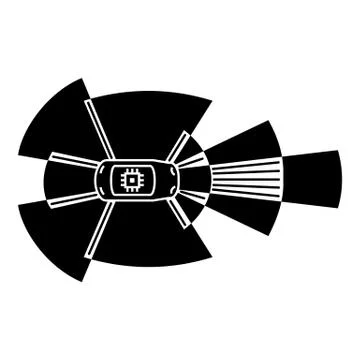 Driverless car sensor icon, simple style Stock Illustration