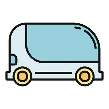 Driverless futuristic shuttle bringing autonomous transportation concept Stock Illustration