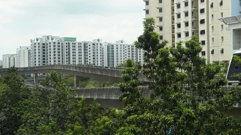 Driverless Light Train driving away Видео 127364111