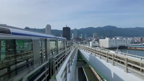 Driverless passenger train in Kobe, Japan. Stock-Footage 154227353