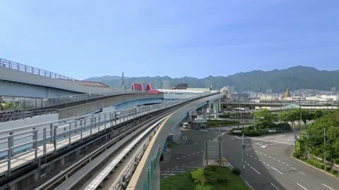 Driverless passenger train in Kobe, Japan. Stock Footage 154230000