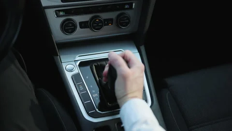 Driver's adm includes mode Drive on the gear lever automatic transmission of the Stock Footage 194716970