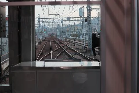 Driver's cabin of the hanshin train Stock Photos