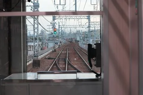 Driver's cabin of the hanshin train Stock Photos