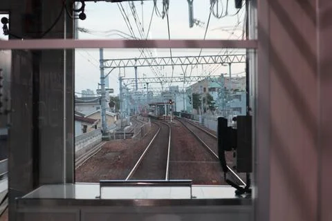 Driver's cabin of the hanshin train Stock Photos