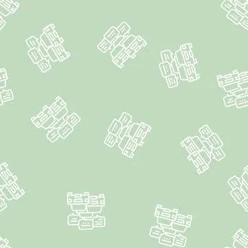 Drivers communication in traffic jam line seamless pattern Stock Illustration