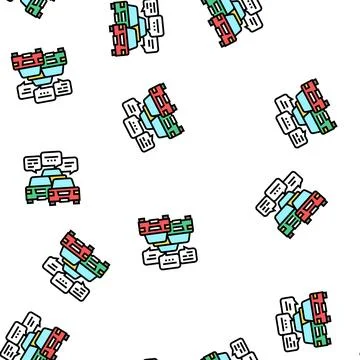 Drivers communication in traffic jam vector seamless pattern Stock Illustration