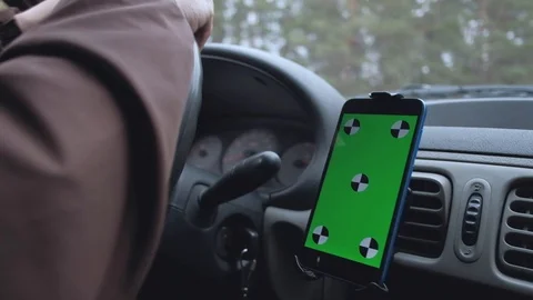 The driver's hand controls the car. close-up Video stock 108157164