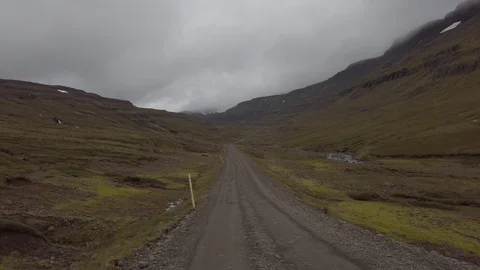 Drivers perspective of mountain road in Iceland, POV, view from car Stock Footage 116058470