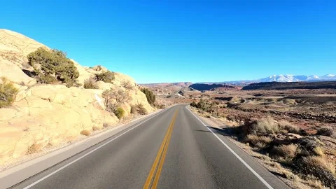 Driver's Point of View Arches National Park: A Scenic Drive Through Beauty Video stock 261988005