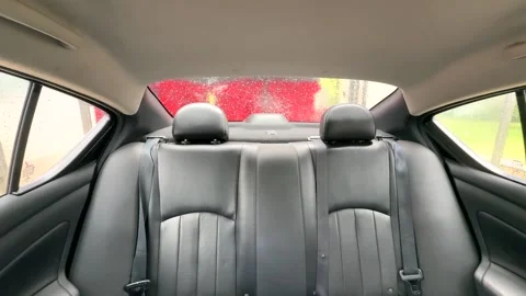A driver's point of view inside a car wash. Stock Footage 329647225