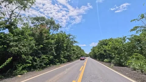 Driver's point of view on a simple road 스톡 동영상 335486628