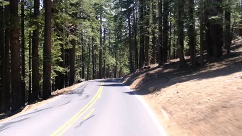 Driver's point of view view road without vehicles with lines empty Stock Footage 232167391
