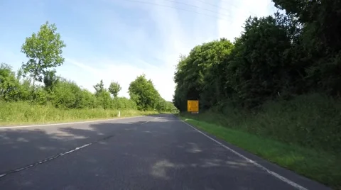 Drivers View on a country road Stock Footage 52493800