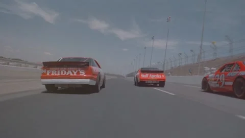 Drivers view during a stock car race at the Charlotte Motor Speedway, Charlotte Stock Footage 163177566