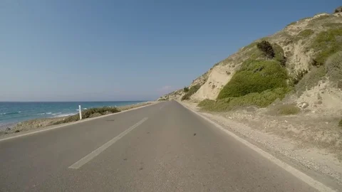 Drivers View on a ocean road – On-board-camera Stock Footage 74554608
