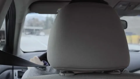 Drives car makes late move into lane Stock Footage 210237858