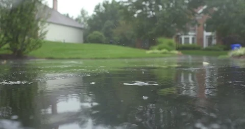 Driveway Rain Stock Footage 91749831