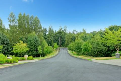 Driveway in residential complex. washington state Stock Photos
